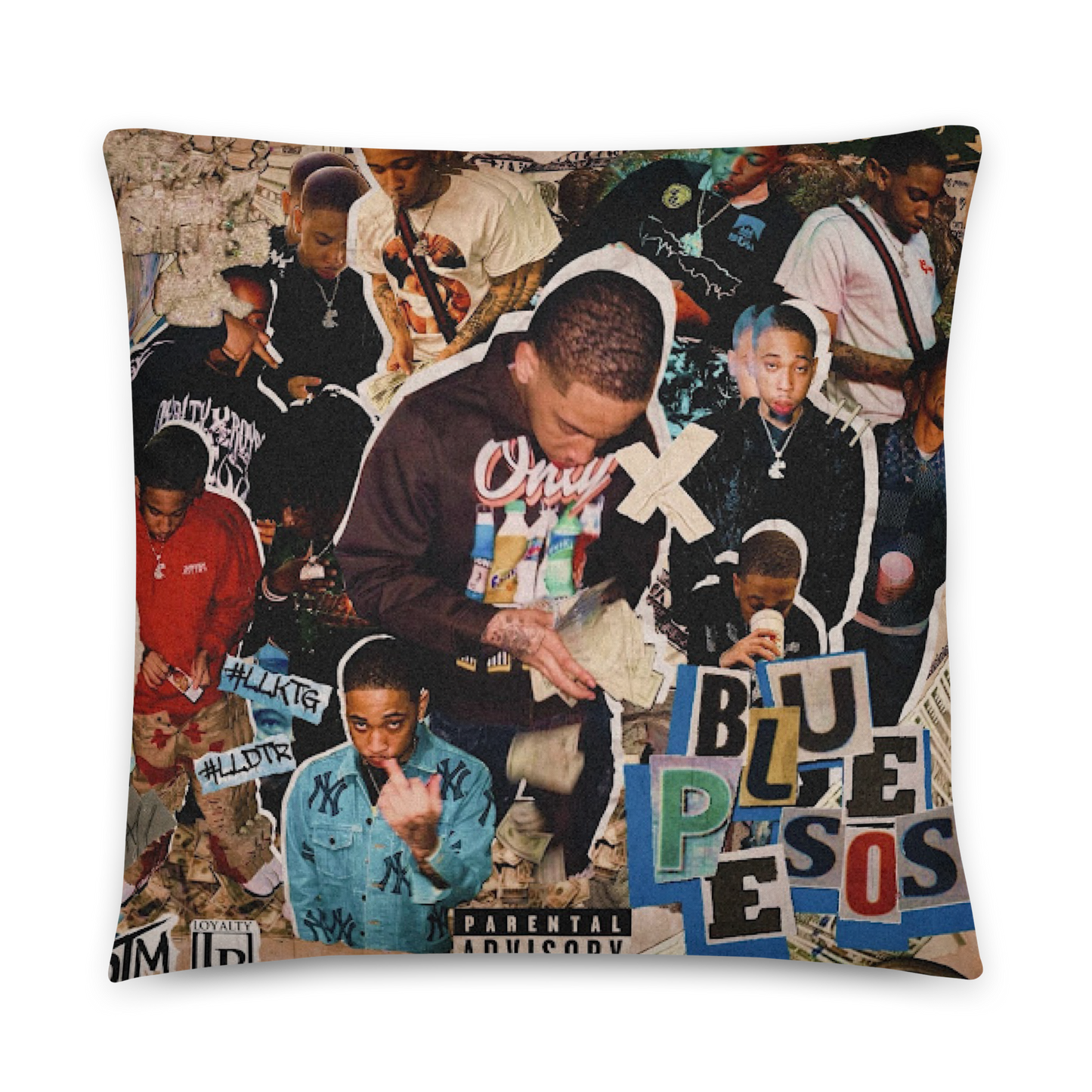 Blue Pesos Pillow
