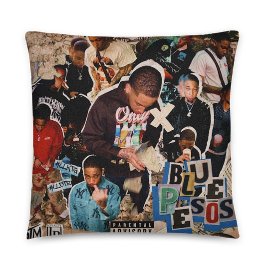 Blue Pesos Pillow